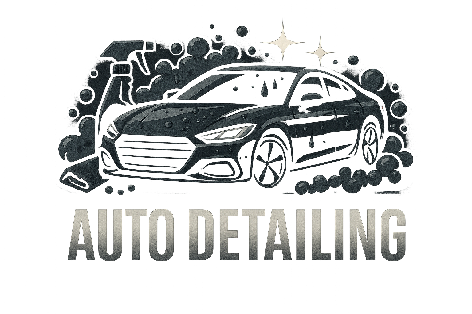 voeg de tekst 'Auto detailing' toe